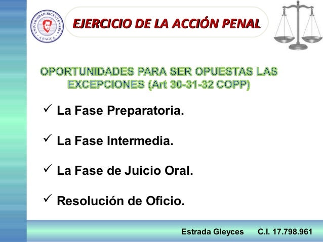 ejercicio de la accion penal