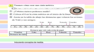 Induciendo conceptos de medida.
 