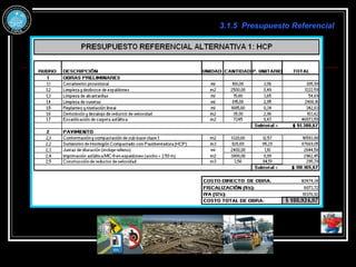 3.1.5 Presupuesto Referencial
 