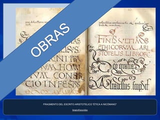 FRAGMENTO DEL ESCRITO ARISTOTELICO “ÉTICA A NICÓMANO”

                     biografiasyvidas
 