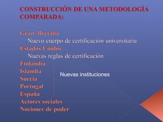 Nuevas instituciones
 