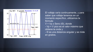 VOLTAJE CONTINUO 
Es el flujo continuo de electrones a través de 
un conductor entre dos puntos de distinto 
potencial, en...