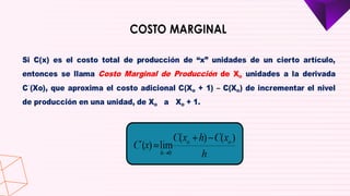 Analisis Marginal Aplicación del Cálculo Diferencial e Integral en el Análisis Marginal ...
