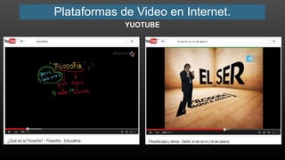 Plataformas de Video en Internet.
YUOTUBE
 