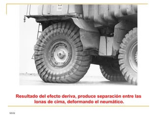 MSM
Resultado del efecto deriva, produce separación entre las
lonas de cima, deformando el neumático.
 