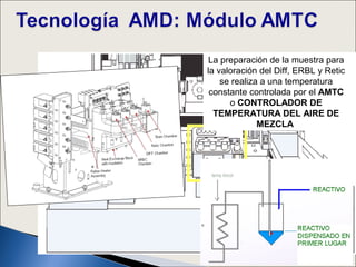 La preparación de la muestra para
la valoración del Diff, ERBL y Retic
    se realiza a una temperatura
 constante controlada por el AMTC
      o CONTROLADOR DE
  TEMPERATURA DEL AIRE DE
              MEZCLA
 
