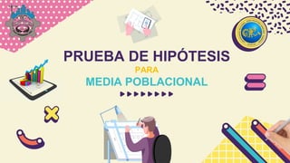 PRUEBA DE HIPÓTESIS
PARA
MEDIA POBLACIONAL
 