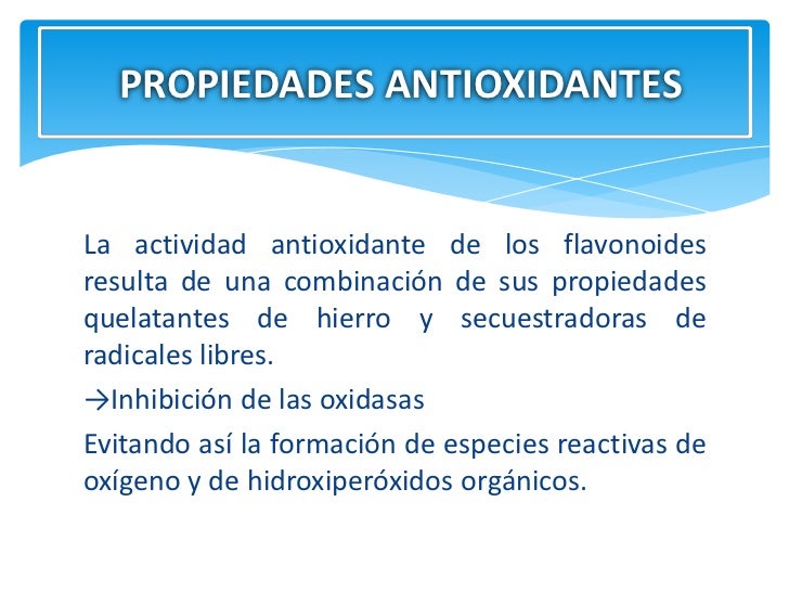 Presentación de Flavonoides como antioxidantes