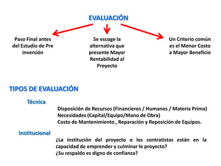  La disponibilidad y costos de los recursos.