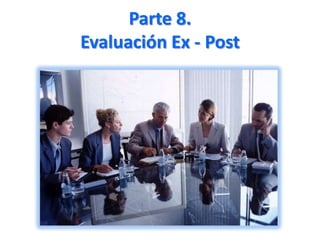 EVALUACIÓNPaso Final antes del Estudio de Pre inversiónSe escoge la alternativa que presente Mayor Rentabilidad al ProyectoUn Criterio común es el Menor Costo a Mayor BeneficioTIPOS DE EVALUACIÓNTécnicaDisposición de Recursos (Financieros / Humanos / Materia Prima)Necesidades (Capital/Equipo/Mano de Obra)Costo de Mantenimiento , Reparación y Reposición de Equipos.Institucional¿La institución del proyecto o los contratistas están en la capacidad de emprender y culminar le proyecto?¿Su respaldo es digno de confianza?