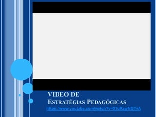VIDEO DE
ESTRATÉGIAS PEDAGÓGICAS
https://www.youtube.com/watch?v=X7uRzwNGTnA
 