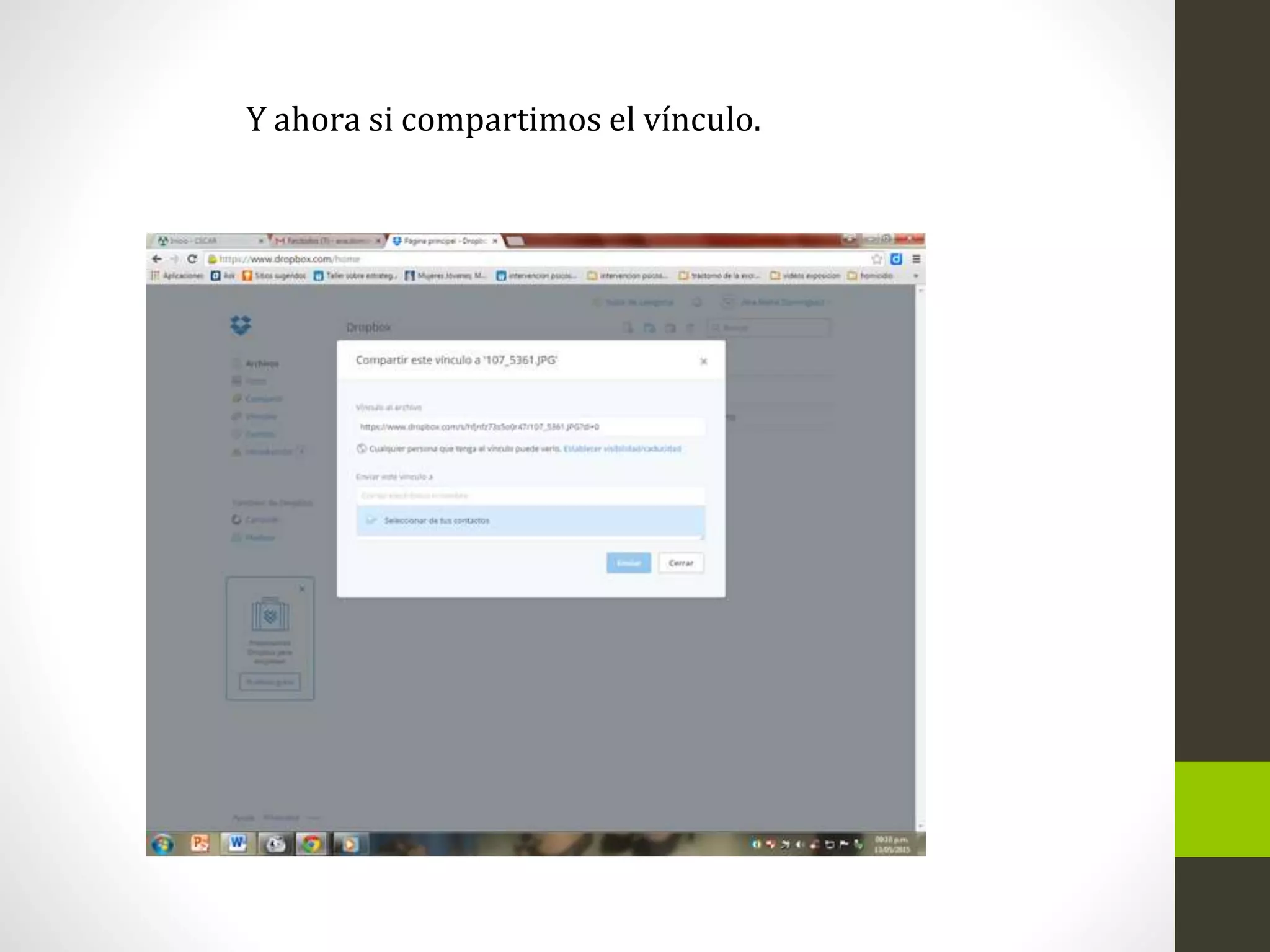 Y ahora si compartimos el vínculo.
 