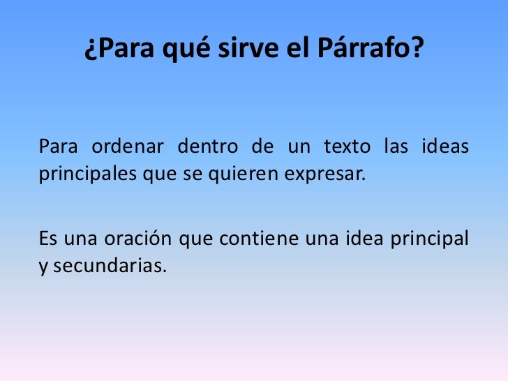 Exposición el párrafo