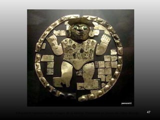 Estandarte representando imagen de la deidad. Elaborado en piezas de cobre dorado.   47
 