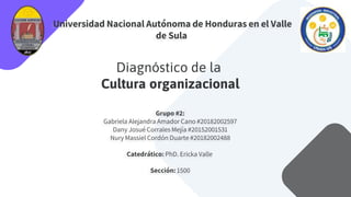 Diagnóstico de la
Cultura organizacional
 