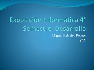 Miguel Palacios Rosete
4° A
 