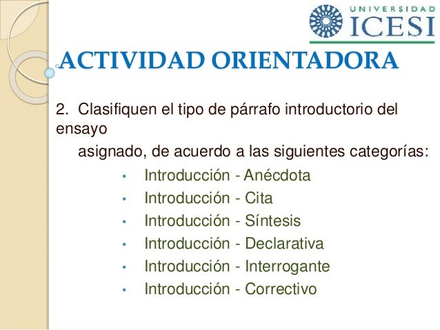 Exposición parrafo introduccion