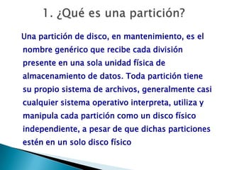 Exposición particiones y disco duros | PPTX