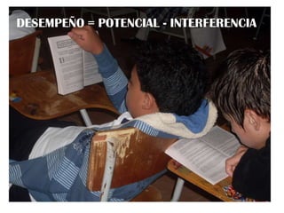 DESEMPEÑO = POTENCIAL - INTERFERENCIA
