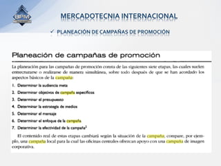 MERCADOTECNIA INTERNACIONAL 

  PLANEACIÓN DE CAMPAÑAS DE PROMOCIÓN 
 