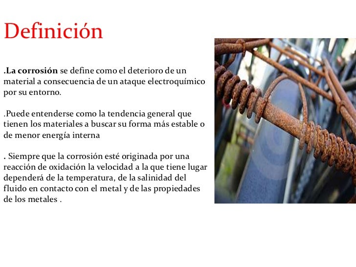 Exposición química;la corrosión Exposición química;la corrosión
