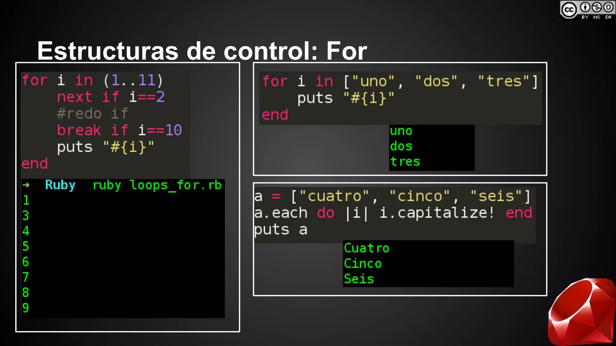 Estructuras de control: For 
 
