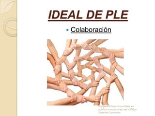 IDEAL DE PLE


Colaboración

Imagenes libres disponibles en
publicdomainpictures.net y 500px
Creative Commons

 