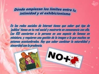 Realmente puede mejorar la vida social estar en una Red social o puede  empobrecerlaEs posible que el uso de esta tecnología social tenga efectos positivos sobre la vida social y ayude a la persona a relacionarse más y mejor. Pero también existe un peligro de que las relaciones sociales se vuelvan más superficiales y pierdan parte de la intimidad