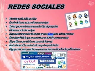 fijarse en cómo la usan otras personas, y por supuesto, es necesario aprender cómo funcionan técnicamente las RSI que usamosSOCIAL MEDIAconocido “Mass media” para expresar el enorme cambio de paradigma que están viviendo los medios de comunicación en la actualidad.ESPACIOS VIRTUALES SON ÚTILESSon utilizados en forma intranet