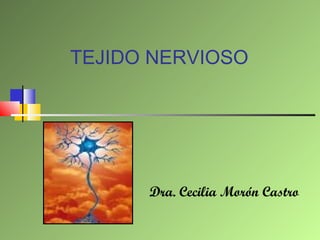TEJIDO NERVIOSO




      Dra. Cecilia Morón Castro
 