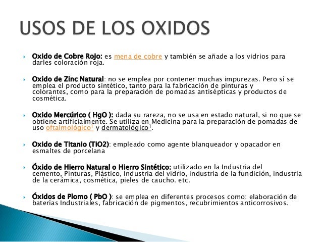 Que Otros Oxidos Son De Uso Industrial Y Domestico es.slideshare.net