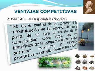VENTAJAS COMPETITIVAS
10
ADAM SMITH (La Riqueza de las Naciones)
 