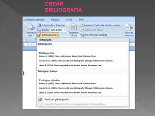 CREAR
BIBLIOGRAFIA
 