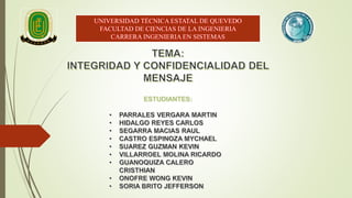 UNIVERSIDAD TÈCNICA ESTATAL DE QUEVEDO
FACULTAD DE CIENCIAS DE LA INGENIERIA
CARRERA INGENIERIA EN SISTEMAS
 