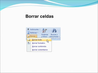 Borrar celdas  
