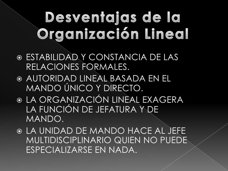 Exposicion 17 Organizacion Lineal Presentación Exposicion 17 Organizacion Lineal Presentación