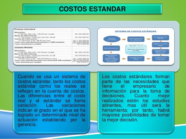 COSTOS PREDETERMINADOS COSTOS ESTANDAR OBJETIVOS