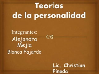 Integrantes:
Alejandra
Mejia
Blanca Fajardo
Lic. Christian
Pineda
 