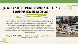 Exposición sobre contaminación ambiental causada por mal manejo de ...