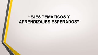 “EJES TEMÁTICOS Y
APRENDIZAJES ESPERADOS”
 