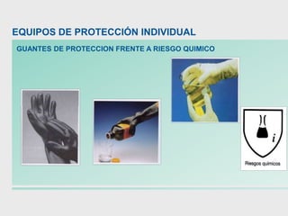 GUANTES DE PROTECCION FRENTE A RIESGO QUIMICO
EQUIPOS DE PROTECCIÓN INDIVIDUAL
 