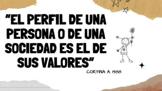 “EL PERFIL DE UNA
PERSONA O DE UNA
SOCIEDAD ES EL DE
SUS VALORES”
CORTINA A. 1988
 