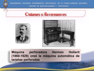Máquina perforadora Herman Hollerit (1860-1929) creó la máquina automática de tarjetas perforadas 