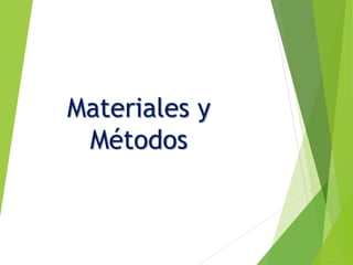Materiales y
Métodos
 
