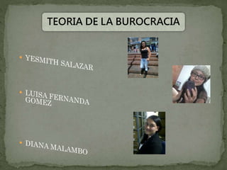 TEORIA DE LA BUROCRACIA 
 