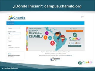 ¿Dónde Iniciar?: campus.chamilo.org
 