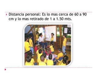 Distancia personal: Es lo mas cerca de 60 a 90 cm y lo mas retirado de 1 a 1.50 mts.  