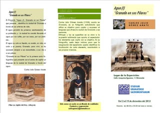 Exposicion de fotografia granada en sus pilares del 2 al 19 diciembre