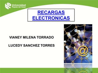 RECARGAS
ELECTRONICAS
VIANEY MILENA TORRADO
LUCEDY SANCHEZ TORRES
 