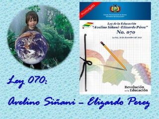Ley 070:
Avelino Siñani – Elizardo Perez
 